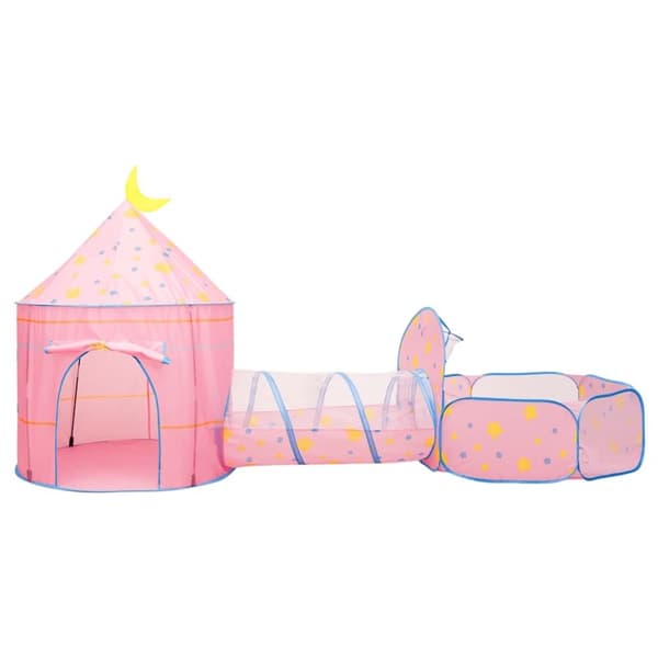 vidaXL Lasten leikkiteltta 250 pallolla pinkki 301x120x182 cm