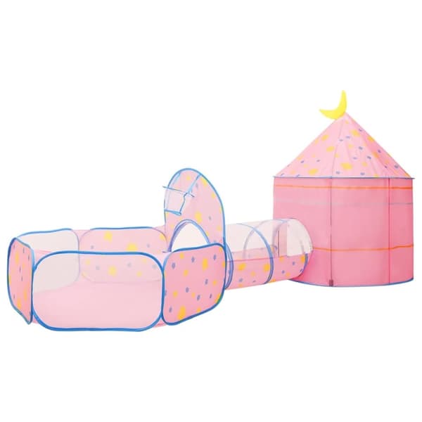vidaXL Lasten leikkiteltta 250 pallolla pinkki 301x120x182 cm