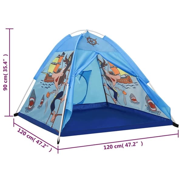 vidaXL Lasten leikkiteltta sininen 120x120x90 cm