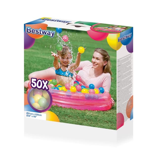 Bestway Boldbassäng med 50 bollar Pink