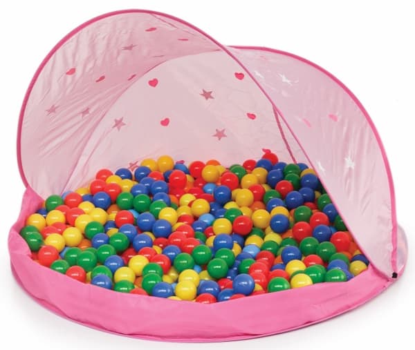 Pink Lektält med 50 bollar