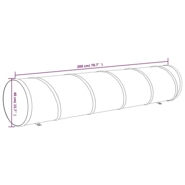 vidaXL agilitytunnel til hunde Ø40x200 cm polyester blå