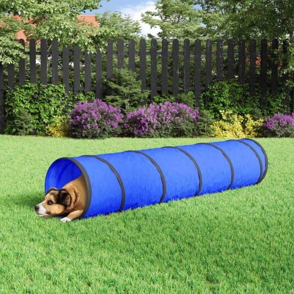 vidaXL agilitytunnel til hunde Ø40x200 cm polyester blå