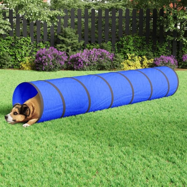 vidaXL agilitytunnel til hunde Ø50x300 cm polyester blå