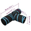 Miniatyrbillede 8 af 8: vidaXL 3-vejs kattetunnel 90 cm polyester sort og blå