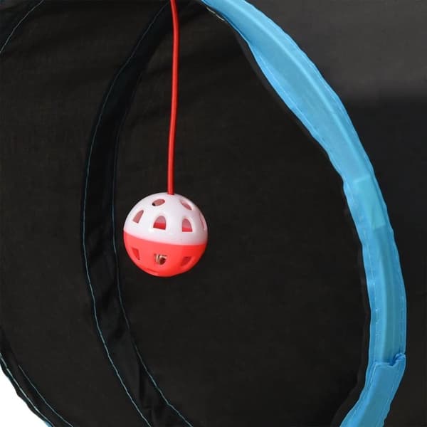 vidaXL 3-vejs kattetunnel 25 cm polyester sort og blå