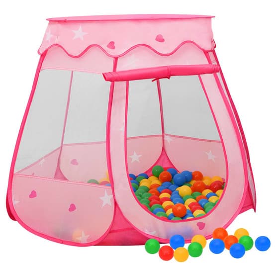Lektält Med 250 Bollar Rosa 102X102X82 Cm - 3