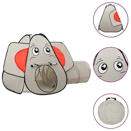 Lektält Elefant Grå Med 250 Bollar 174X86X101 Cm-1