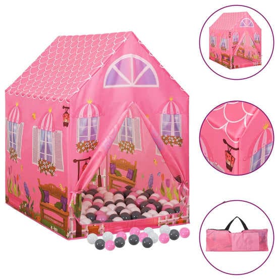 Lektält Med 250 Bollar Rosa 69X94X104 Cm - 1