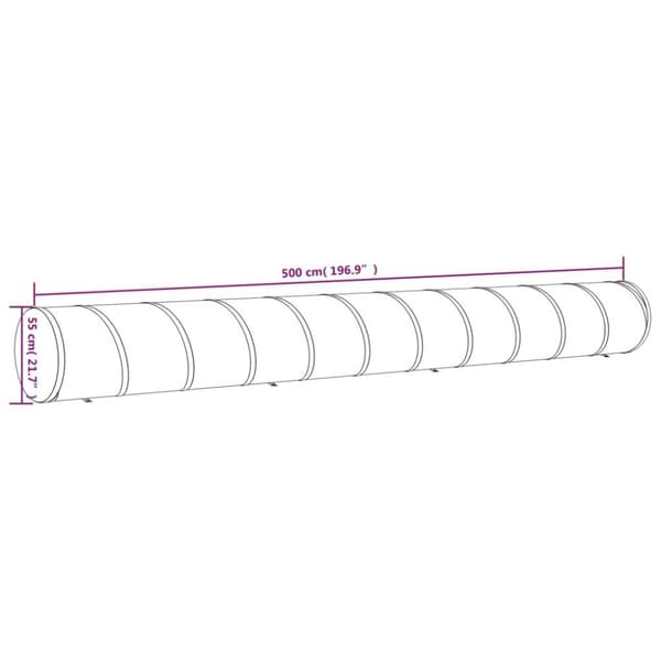 vidaXL Hundtunnel blå Ø 55x500 cm polyester