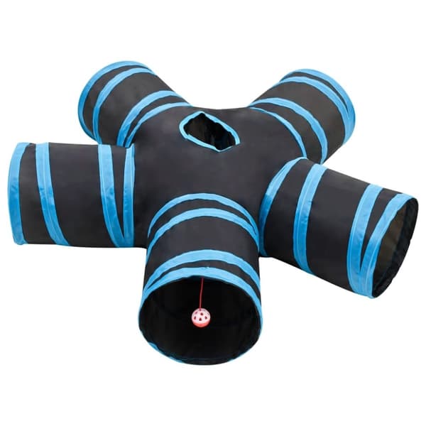 vidaXL 5-vejs kattetunnel 25 cm polyester sort og blå