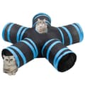 Miniatyrbillede 2 af 6: vidaXL 5-vejs kattetunnel 25 cm polyester sort og blå