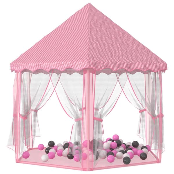 legetelt med 250 bolde 133x140 cm prinsessetema pink