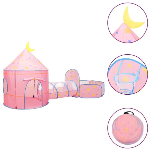 legetelt til børn med 250 bolde 301x120x128 cm pink