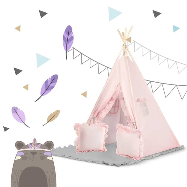 Barn tipi tält - ljusrosa - 16x116x165 cm