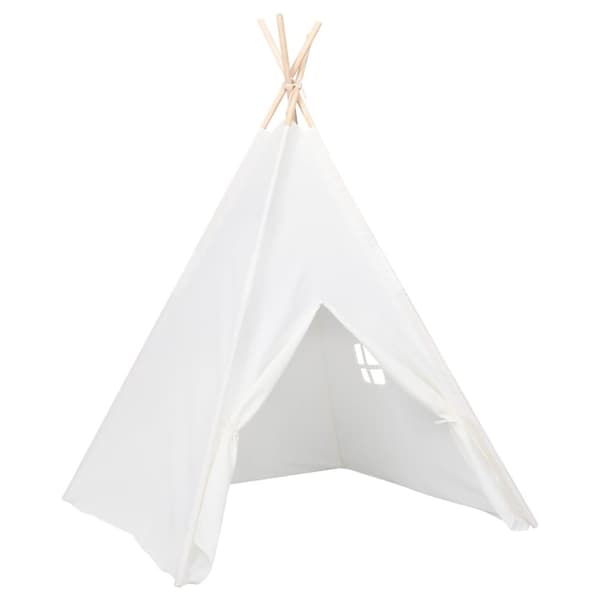 tipi til børn 120x120x150 cm med bærepose polyester hvid