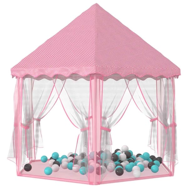 vidaXL legetelt med 250 bolde 133x140 cm prinsessetema pink -  Legetelte & -tunneller