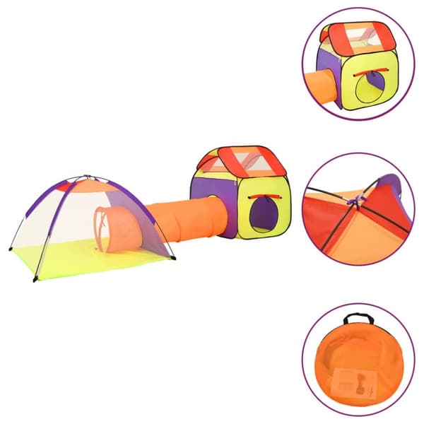 vidaXL legetelt til børn 338x123x111 cm 250 bolde flerfarvet -  Legetelte & -tunneller