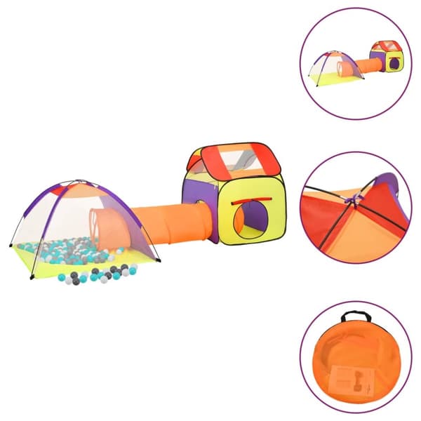 vidaXL legetelt til børn 338x123x111 cm 250 bolde flerfarvet -  Legetelte & -tunneller