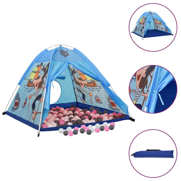 vidaXL Lektält med 250 bollar blå 120x120x90 cm -  Leksakstält & tunnlar