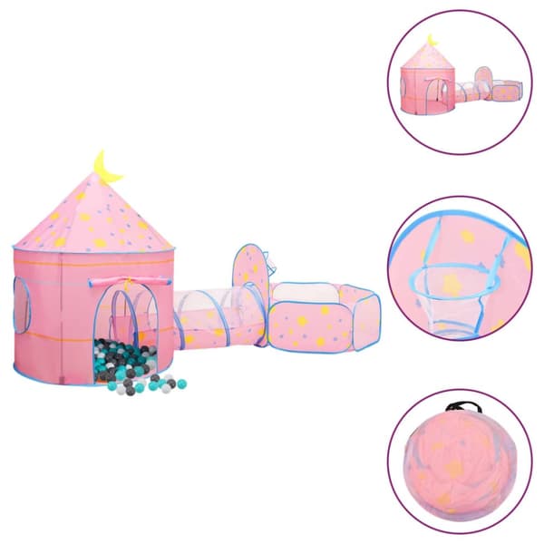 vidaXL legetelt til børn med 250 bolde 301x120x128 cm pink -  Legetelte & -tunneller