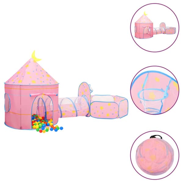 vidaXL legetelt til børn med 250 bolde 301x120x128 cm pink -  Legetelte & -tunneller
