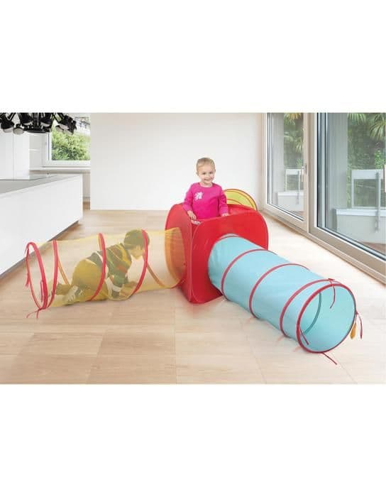 LUDI - Lätt och hopfällbar multitunnel - Röd - Från 2 år - 120cm x 45cm