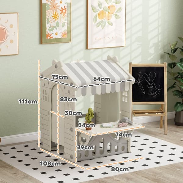 Rootz Kids Playhouse - Lektält för barn - Lekstuga inomhus - HDPE Material - 108cm x 80cm x 111cm