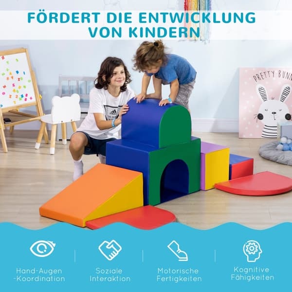 Rootz Soft Building Block Set - Skumlegesæt til børn - Farverige legeklodser - Imagination Booster - Flerfarvet - 170 cm x 130 cm x 40 cm