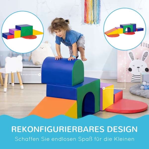Rootz Soft Building Block Set - Skumlegesæt til børn - Farverige legeklodser - Imagination Booster - Flerfarvet - 170 cm x 130 cm x 40 cm