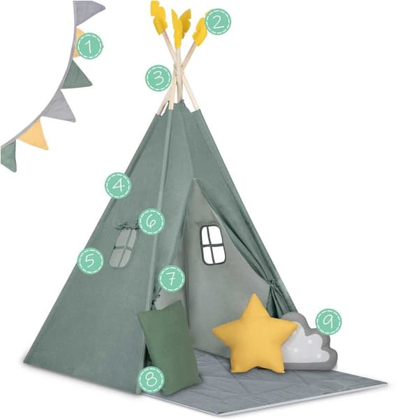 NK-406 Nukido tipi teltta lapsille - vihreä