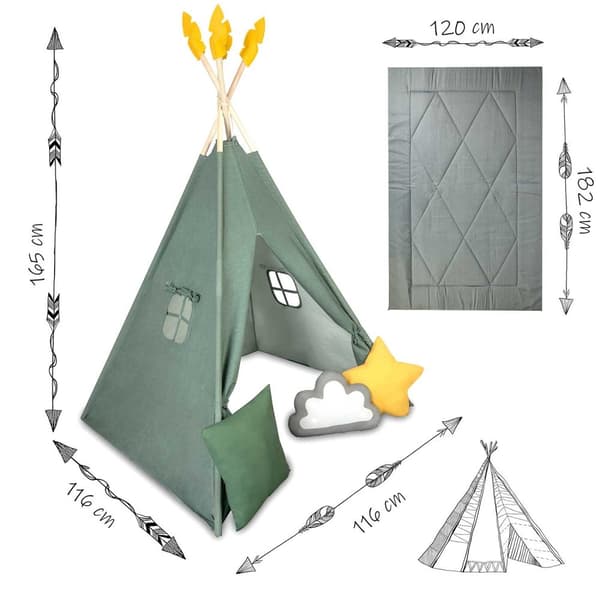 NK-406 Nukido tipi teltta lapsille - vihreä