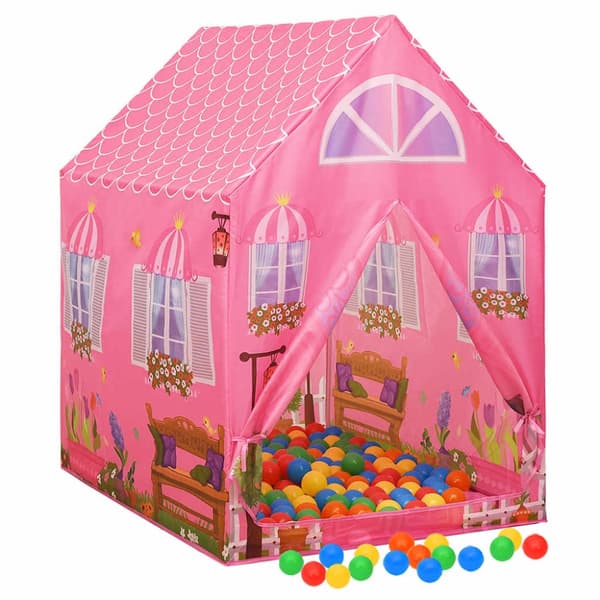 Lektält med 250 bollar Rosa 69x94x104 cm