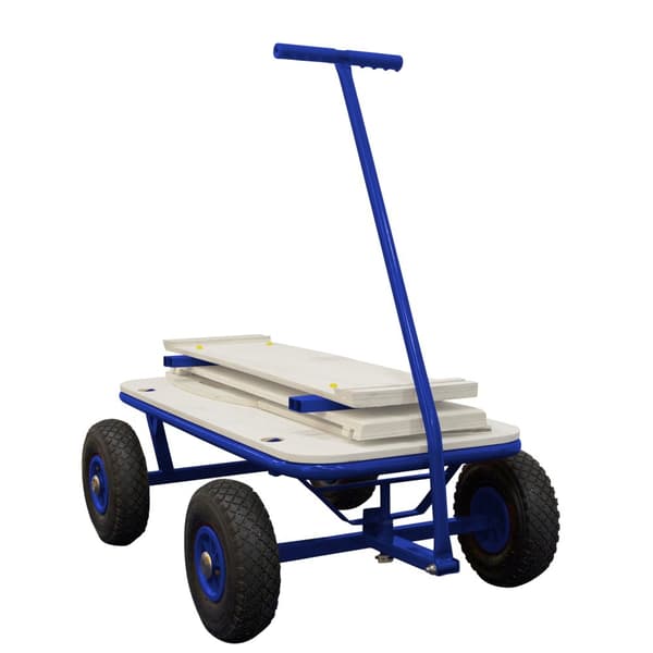 SUNNY Billy Beach Wagon / Yksinkertaiset puiset vaunut | Vaunut ilmarenkailla, sininen | 94 x 61 x 97 cm