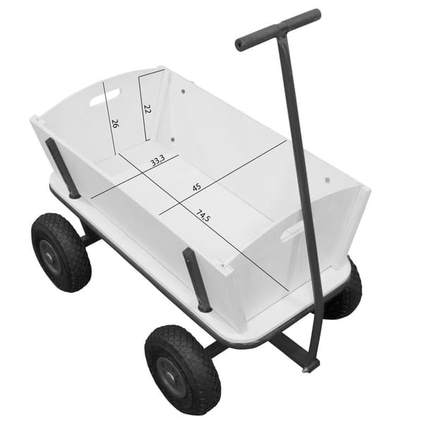 SUNNY Billy Beach Wagon / Yksinkertaiset puiset vaunut | Vaunut ilmarenkailla, sininen | 94 x 61 x 97 cm