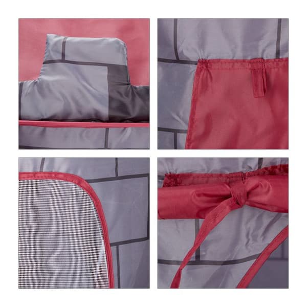 Relaxdays Inomhus Tält Barn Riddare Slott Lektält Utomhus 3 år HxlxP: 125 x 105 x 105 cm, grå