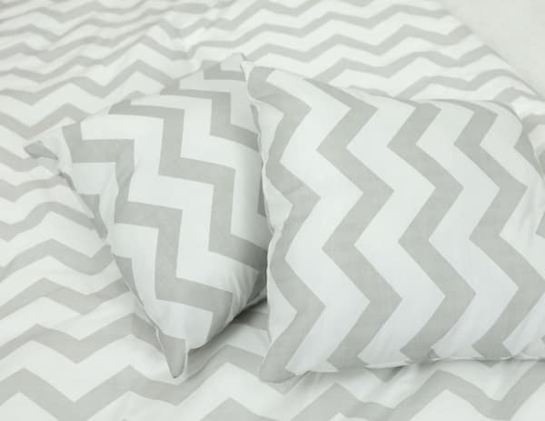 Grå Zigzag Mønster Tipi Telt til Børn med Puder & Matte - 120x120x160cm