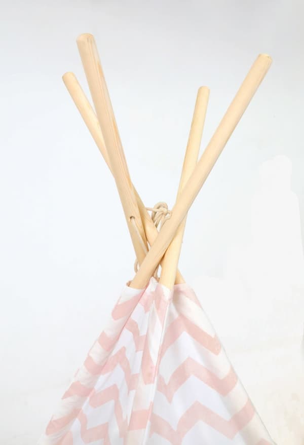 Pink Zigzag Mønster Børn Teepee Telt med Puder & Matte til Børnebørn