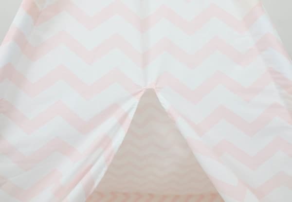 Pink Zigzag Mønster Børn Teepee Telt med Puder & Matte til Børnebørn