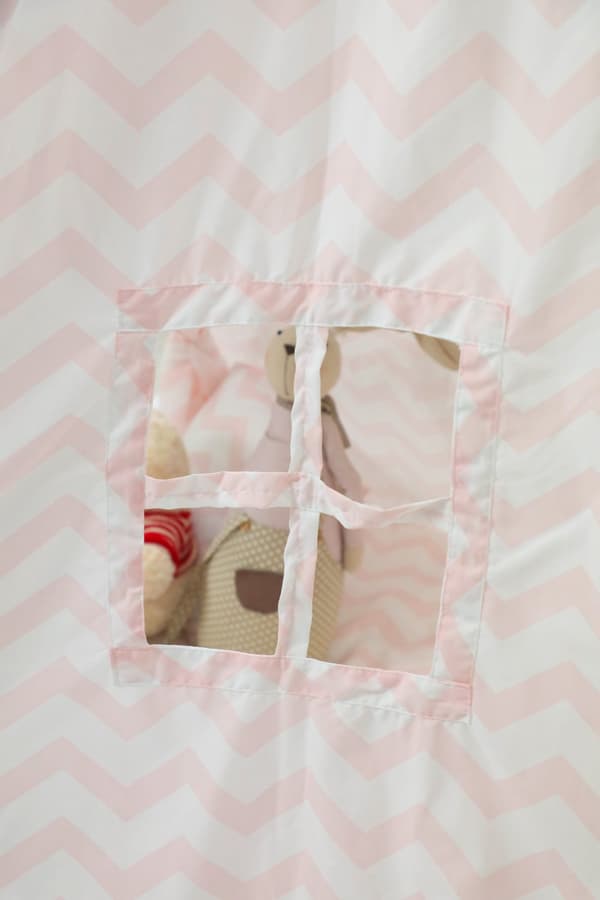 Pink Zigzag Mønster Børn Teepee Telt med Puder & Matte til Børnebørn