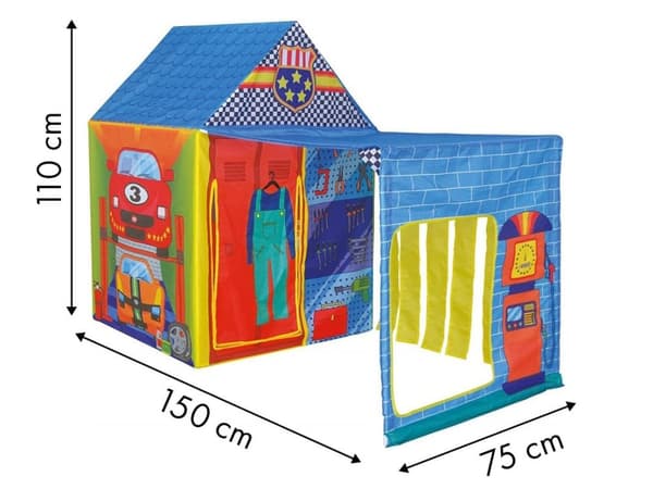 Barns garagetema lekstuga med biltvätt & bensinstation - Säker, kreativ lek för 3+ år