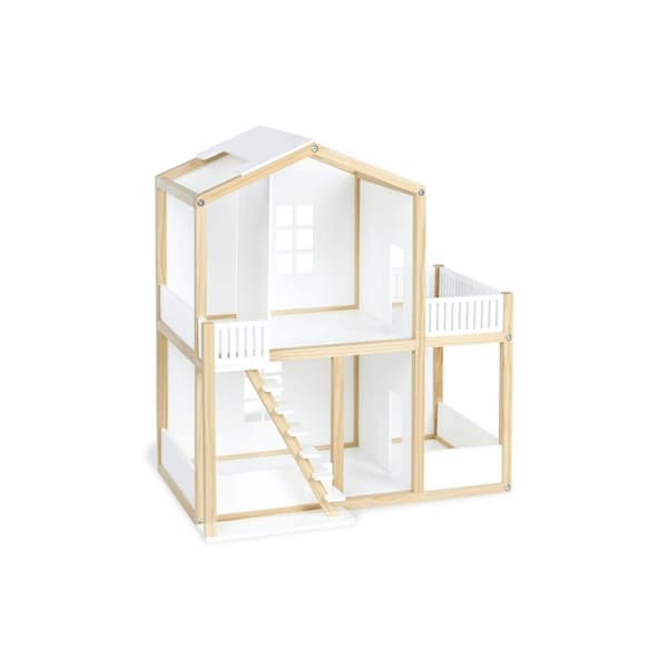 Rootz Doll's House 'Ida' - Miniature Home - Playhouse - Justerbara trappor - Solid Wood - 57 cm x 42 cm x 71 cm