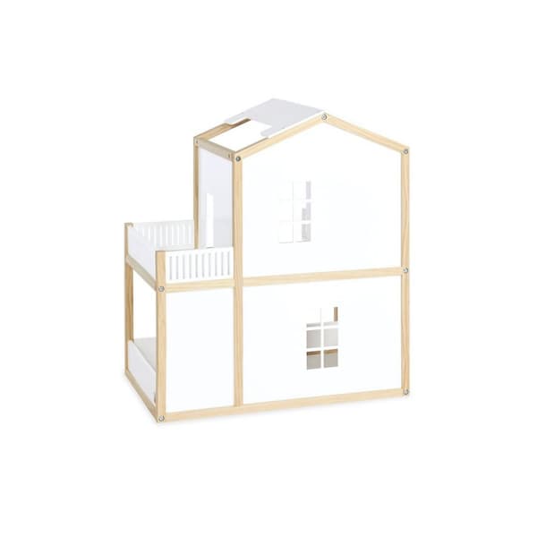 Rootz Doll's House 'Ida' - Miniature Home - Playhouse - Justerbara trappor - Solid Wood - 57 cm x 42 cm x 71 cm