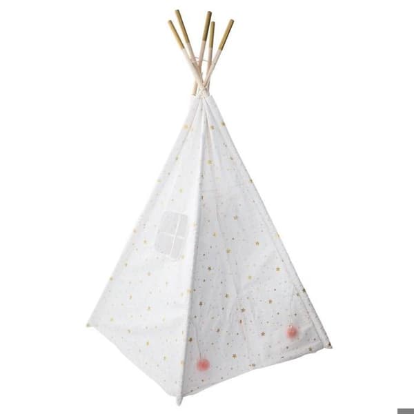 Vit &amp; guld barn tipi - Vit - Atmosphera inredare