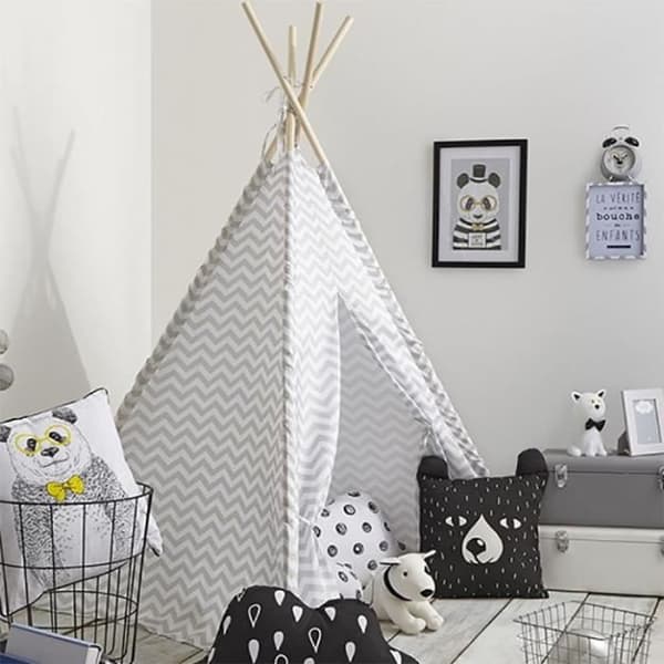 Tipi Dekor för Barn - Höjd: 160 cm - Färg: Grå