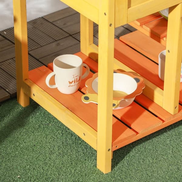 Rootz Children's Outdoor Kitchen - Toy Cook Set - Kids 'Play Kitchen - Opmuntrer fantasi - 58 cm x 39 cm x 73 cm