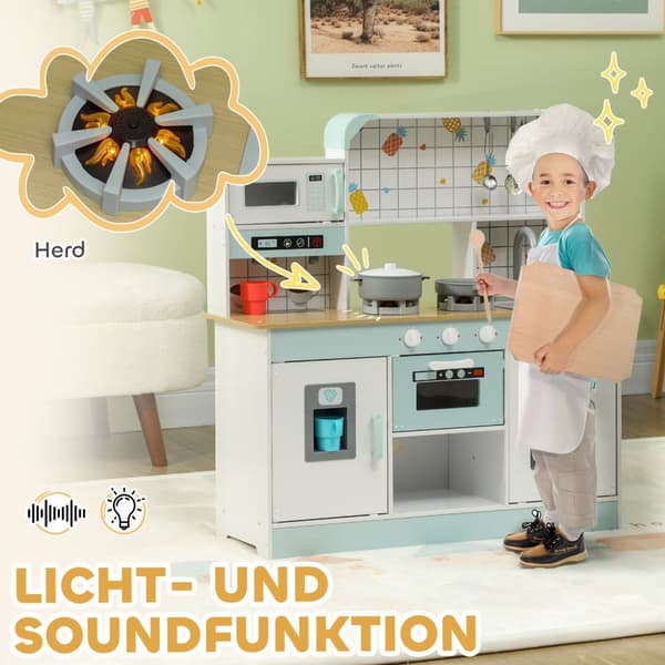 Rootz Children's Play Kitchen Set - Toddler Kitchen - Kids Cooking Set - Light & Sound - 88,6L X 31,7W X 90,4h cm