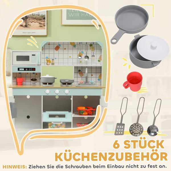 Rootz Children's Play Kitchen Set - Toddler Kitchen - Kids Cooking Set - Light & Sound - 88,6L X 31,7W X 90,4h cm