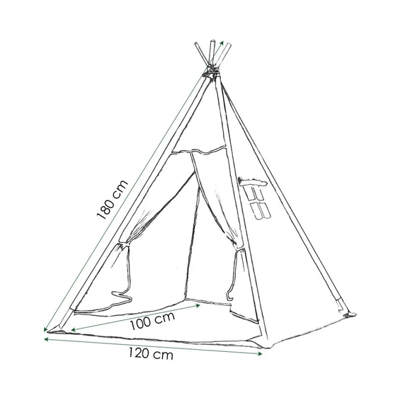 Tipitält Wigwam Sicksackmönster Lektält