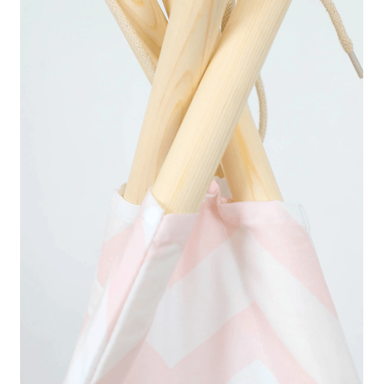 Tipi Telt - Legetelt Med Gulvmåtte Og Puder - Pink - Zigzag